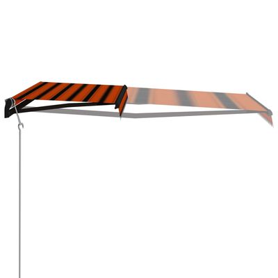vidaXL narancssárga-barna szélérzékelős és LED-es napellenző 400x300cm