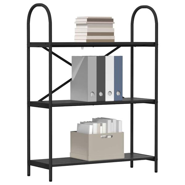 vidaXL K&ouml;nyvespolc Fekete t&ouml;lgy 80 x 30 x 109 cm Faanyag