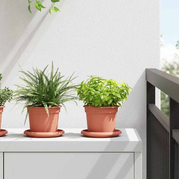 vidaXL Kerek Vir&aacute;gcser&eacute;p 6 pcs T&eacute;gla V&ouml;r&ouml;s &Oslash; 12,5 x 10 cm Műanyag