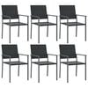 vidaXL 6 db fekete polyrattan kerti sz&eacute;k p&aacute;rn&aacute;val 54x62,5x89 cm