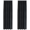 vidaXL S&ouml;t&eacute;t&iacute;tő f&uuml;gg&ouml;ny&ouml;k 2 pcs Fekete 140 x 245 cm B&aacute;rsony