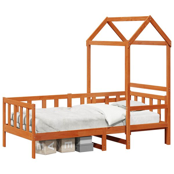 vidaXL Nappali &Aacute;gy Szett 2 pcs Faggy&uacute; barna T&ouml;m&ouml;r fenyőfa