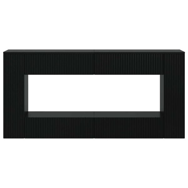 vidaXL Konzolasztal Cs&iacute;kos Fekete 155 x 29 x 74 cm M&eacute;rn&ouml;ki fa