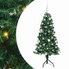 vidaXL Sarok Műkar&aacute;csonyfa 150 LED-del Z&ouml;ld 150 cm PVC &eacute;s f&eacute;m