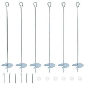 vidaXL F&ouml;ldi horgony 6 pcs Ez&uuml;st &Oslash;10 x 60 cm Galvaniz&aacute;lt f&eacute;m