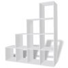 vidaXL feh&eacute;r l&eacute;pcsős k&ouml;nyvespolc/vitrines polc 142 cm