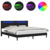 vidaXL &Aacute;gykeret LED szalagokkal fejt&aacute;ml&aacute;val Fekete 180 x 200 cm Műbőr