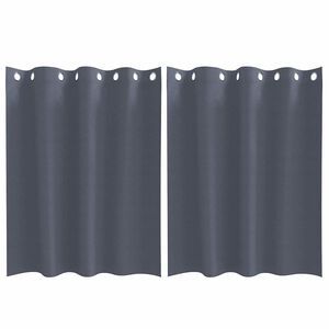 vidaXL Fekete F&uuml;gg&ouml;ny Gyűrűkkel 2 pcs Antracit 140 x 140 cm Poli&eacute;szter