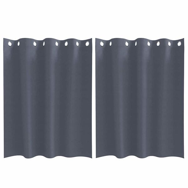 vidaXL Fekete F&uuml;gg&ouml;ny Gyűrűkkel 2 pcs Antracit 140 x 140 cm Poli&eacute;szter