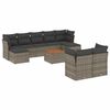 vidaXL 10 r&eacute;szes sz&uuml;rke polyrattan kerti &uuml;lőgarnit&uacute;ra p&aacute;rn&aacute;kkal