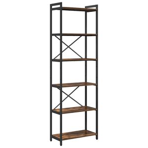 vidaXL K&ouml;nyvespolc 60 x 30 x 189,5 cm Szerelt Fa F&uuml;st&ouml;lt t&ouml;lgy