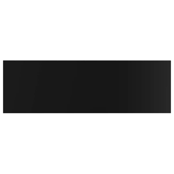 vidaXL 4 db magasfényű fekete forgácslap könyvespolc lap 80x20x1,5 cm