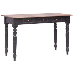 vidaXL t&ouml;m&ouml;r mahag&oacute;ni fa &iacute;r&oacute;asztal 3 fi&oacute;kkal 117 x 57 x 75 cm