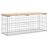 vidaXL t&ouml;m&ouml;r fenyőfa gabion kerti pad 103x31,5x42 cm