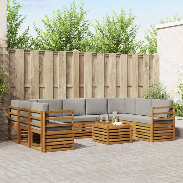 vidaXL &Uuml;lőgarnit&uacute;r&aacute;k 10 pcs Term&eacute;szetes &eacute;s Vil&aacute;gossz&uuml;rke T&ouml;m&ouml;r Ak&aacute;cfa