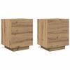 vidaXL &Eacute;jjeliszekr&eacute;ny 2 pcs Artisan t&ouml;lgy 45 x 40 x 55 cm Faanyag