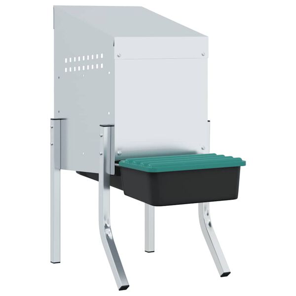 vidaXL horganyzott ac&eacute;l csirkef&eacute;szkelől&aacute;da 1 rekesszel, l&aacute;bakkal