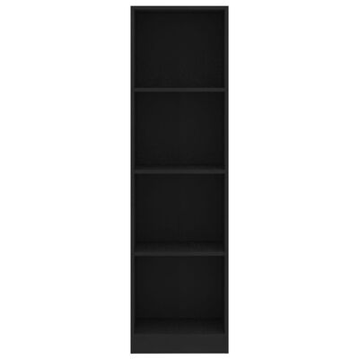 vidaXL 4-szintes fekete forgácslap könyvszekrény 40 x 24 x 142 cm