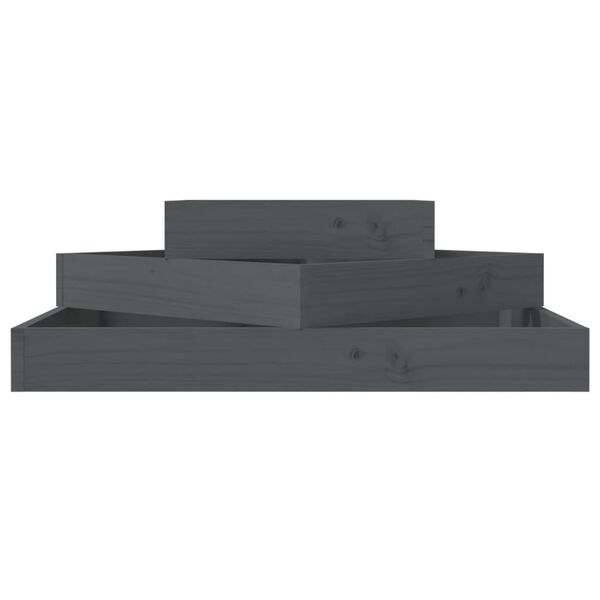 vidaXL szürke tömör fenyőfa növénytartó 83x83x27 cm