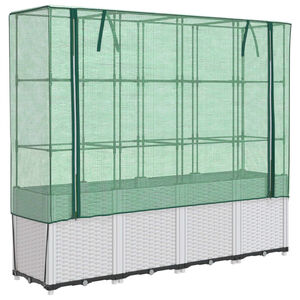 vidaXL rattan megjelen&eacute;sű magas&aacute;gy&aacute;s melegh&aacute;ztakar&oacute;val 160x40x153 cm