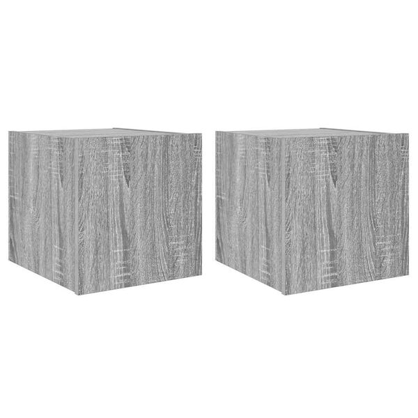 vidaXL 2 db sz&uuml;rke sonoma fali TV-szekr&eacute;ny LED-ekkel 30,5x35x30 cm