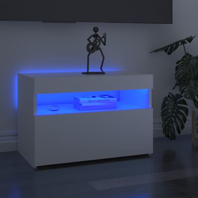vidaXL magasfényű fehér TV-szekrény LED-lámpákkal 60 x 35 x 40 cm