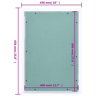 vidaXL alumínium keretes és gipszkartonos hozzáférési panel 400x600 mm
