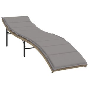 vidaXL b&eacute;zs polyrattan napoz&oacute;&aacute;gy p&aacute;rn&aacute;val 55x199x50 cm
