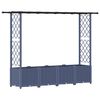 vidaXL Magas&iacute;tott &Aacute;gy Trellis-szel &eacute;s Tetővel Sz&uuml;rke 203 x 40 x 136 cm