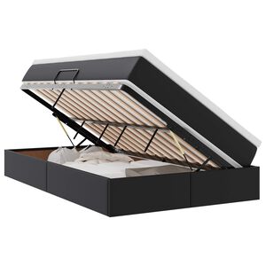 vidaXL &Aacute;gy t&aacute;rol&oacute;val &eacute;s matraccal matracmal Fekete 120 x 200 cm Műbőr