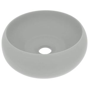 vidaXL kerek matt vil&aacute;gossz&uuml;rke ker&aacute;mia luxus mosd&oacute;kagyl&oacute; 40 x 15 cm