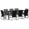 vidaXL Kert &eacute;tkező szett 9 pcs Fekete &eacute;s Antracit 200 x 80 x 73 cm
