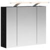 vidaXL F&uuml;rdőszobai t&uuml;k&ouml;rszekr&eacute;ny Fekete T&ouml;lgy 60 x 14,5 x 50 cm