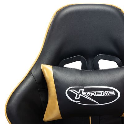 vidaXL fekete és arany színű műbőr gamer szék