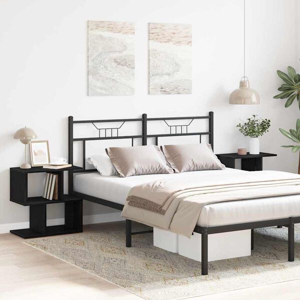 vidaXL &Eacute;jjeliszekr&eacute;ny 2 pcs Fekete t&ouml;lgy 50 x 30 x 51,5 cm Faanyag