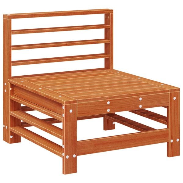 vidaXL Kerti K&ouml;z&eacute;pső Kanap&eacute; T&ouml;m&ouml;r fenyő Viaszbarna 63,5 x 57,5 x 60 cm