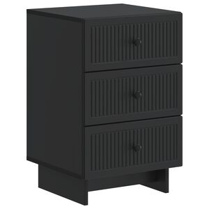 vidaXL &Eacute;jjeliszekr&eacute;ny fi&oacute;kkal Fekete 43 x 41 x 66,5 cm Szerelt Fa