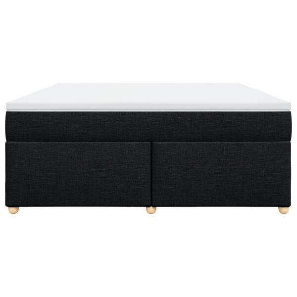 vidaXL fekete sz&ouml;vet rug&oacute;s &aacute;gy matraccal 180 x 200 cm