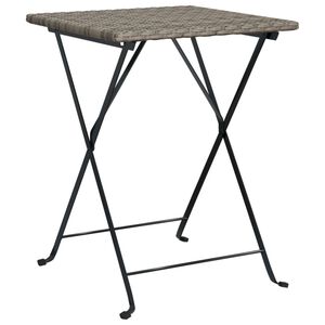 vidaXL sz&uuml;rke &ouml;sszecsukhat&oacute; polyrattan bisztr&oacute;asztal 55 x 54 x 71 cm
