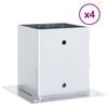 vidaXL 4 db horganyzott ac&eacute;lb&oacute;l oszlopalapok n&eacute;gyzet alak&uacute;ak 121x121mm