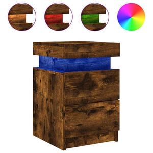 vidaXL f&uuml;st&ouml;s t&ouml;lgy sz&iacute;nű &eacute;jjeliszekr&eacute;ny LED-vil&aacute;g&iacute;t&aacute;ssal 35x39x55 cm