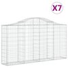 vidaXL 7 db &iacute;ves horganyzott vas gabion kos&aacute;r 200x30x100/120 cm
