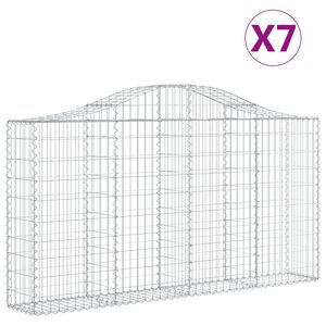 vidaXL 7 db &iacute;ves horganyzott vas gabion kos&aacute;r 200x30x100/120 cm