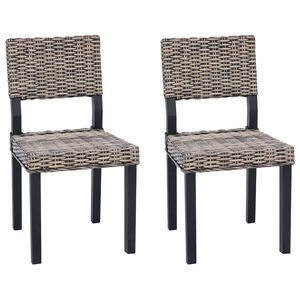 vidaXL &Eacute;tkezősz&eacute;k GENDT 2 db Kubu ratt&aacute;n Fekete Mos&aacute;s 46 x 55 x 84 cm