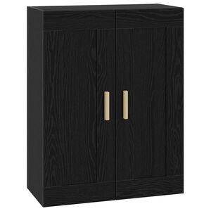 vidaXL Fali Szekr&eacute;ny Falra szerelhető Fekete t&ouml;lgy 69,5 x 34 x 90 cm
