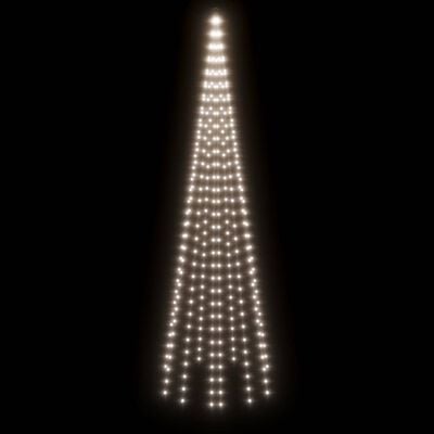 vidaXL karácsonyfa zászlórúdon 310 hideg fehér LED-del 300 cm