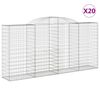 vidaXL 20 db íves horganyzott vas gabion kosár 300x50x140/160 cm