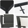 vidaXL Kert &eacute;tkező szett p&aacute;rn&aacute;val 3 pcs Fekete polirattan