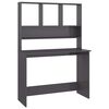 vidaXL magasf&eacute;nyű sz&uuml;rke forg&aacute;cslap &iacute;r&oacute;asztal polcokkal 110x45x157 cm