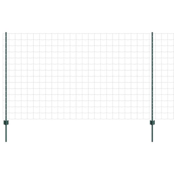 vidaXL Ker&iacute;t&eacute;s oszlopokkal Z&ouml;ld 1,4 x 10 m Ac&eacute;l &eacute;s PVC